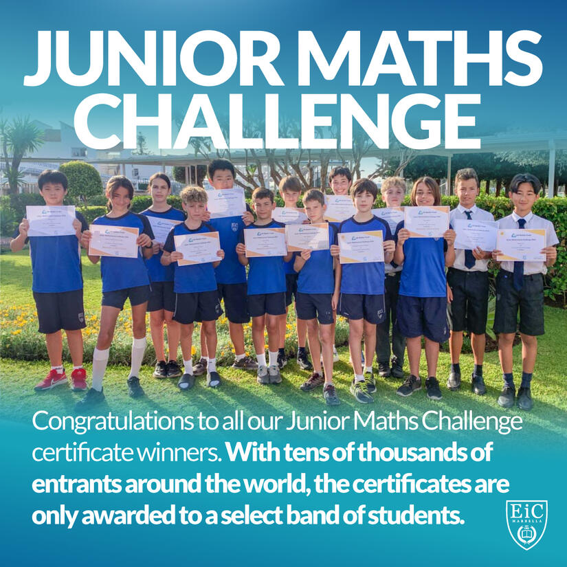 Congratulations to all our Junior Maths Challenge certificate winners